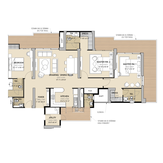 3 BHK Floor Plan